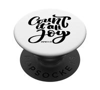 Bible Verse Women Men Count It All Joy James God Scripture PopSockets Adhesive PopGrip