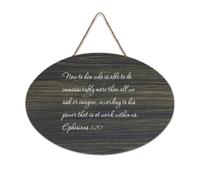 Bible Verse Wooden Sign,Ephesians 3:20 Now to Him Who Is Able to Do Immeasurably More Than All We Ask Farmhouse Wood Sign Wall Art Hanging Craft Plaque for Office Door Wall Home Decor 6x10in