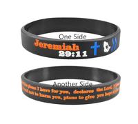 Bible Verse Wristbands for Men Women Scripture Inspirational Cuff Bracelets Christian Religious Rubber Bracelet Catholic Cross Holy Blessing Prayer Jewelry Jesus Baptism Gift, 11 inch, Silicone, Agate