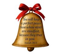 Bible Verses Christmas Decorative Bells With Clear Sound Easy To Hanging Metal Craft For New Year Party Decorations Multipurpose Festival
