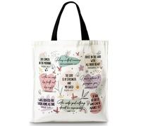 Bible Verses Fabric Bag Christian Fabric Bag with Inscription Tote Bag Women with Inner Pocket and Concealed Closure Shopping Bag Tote Bags Cotton Bag Christian Gifts for Women