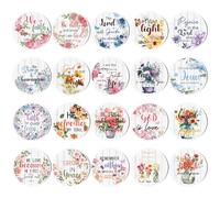 Bible Verses Fridge Magnets Set - Wxiben 20Pcs Floral Christian Religious Refrigerator Magnets Inspirational Scripture Magnetic Decorations Refrigerator Stickers for Home Fridge Office Kitchen Locker