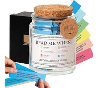 Bible Verses in a Jar Read Me When Bible Verses Jar for Emotions and Feelings Glass Prayer Jar with Coloring Scriptures Christian Gifts (A1, 6.5 * 9cm/2.55 * 3.54inch)