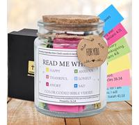 Bible Verses in a Jar, Read Me When Bible Verses Jar for Emotions and Feelings,Glass the Hope Jar Bible Verses with Colored Bible Verse,Christian Gifts Church Biblical Faith Based Gift