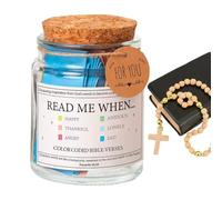 Bible Verses in A Jar - Scripture Jar | Religious Cards Color Coded Notes for Christian Blessings Emotion Elderly Women Men Church