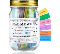 Bible Verses in A Jar,The Hope Jar Bible Verses,Mini Bible Verse Cards, Color Coded Bi-ble Verses Jars,Bi-ble Verses for Emotions & Feelings Jar