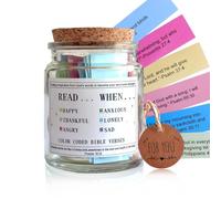 Bible Verses in a Jar, the Hope Jar Read Me When Bible Verses Jar with Colored Bible Verses, Scripture Prayer Jar Bible Gifts for Women Church Faith Based