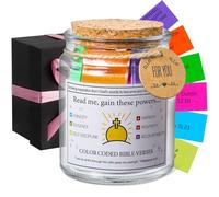 Bible Verses in a Jar, Virtue Bible Verse Jar，Read Me When Bible Verses Jar，Christian Gifts for Women, Gift for Father's Day, Religious Graduation Gift, Comes With 48-inch Ribbon for Cute Bow.