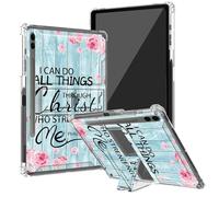 Bible Verses Philippians 4-13 Clear Case for Samsung Galaxy Tab S9 FE Plus 12.4-Inch 2023 (SM-X610/SM-X616) with Kickstand and Pencil Holder,Transparent TPU Back Shockproof Shell Cover