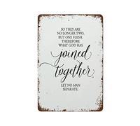 Bible Verses Print, Matthew Love Quote, Wedding Quote, Wedding Gift, Marriage Quote, Scripture Art Decor Bedroom Living Room Kitchen Yard Garden Retro Metal Tin Sign 8X12 inches