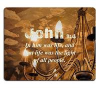 Bible Verses Quote John 1_4 In him was life and that life was the light of all people MSD Customized Made to Order Cloth with Neoprene Rubber Mouse Pads