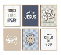 Bible Verses Wall Art Decor Christian Boy Nursery Canvas Wall Decor Boy Kids Room Posters Scriptures Religious Prints Modern Children Christian Pictures Artwork for Bedroom 8x10x6 Inch Unframed