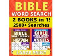 Bible Word Search Large Print: 2 Books in 1 with Verses on Heaven and Angels, 2500+ Searches with One Puzzle Per Page and Full Solutions Included (Bible Word Search Large Print Collections)