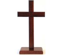 Biblegifts 20cm Standing Wooden Cross with Square base