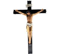 Biblegifts Jesus on Cross Florentine Resin Hanging Crucifix 8 inch 20 cm for Easter Worship Gift from