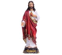 Biblegifts Jesus Sacred Heart Florentine Statue 8" 20 cm Traditional Italian Design Resin Christ Sacré Coeur Gold Collection Boxed from