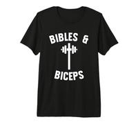 Bibles and Biceps Barbell Christian Workout Cross Premium T-Shirt