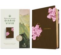 Biblia de estudio del diario vivir NTV (SentiPiel, Cafe/Rosa, Letra Roja)