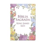 Bíblia King James 1611 - Capa semi luxo flores coloridas