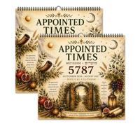Biblical Hebrew Calendar 5787, 2026-2027 Appointed Times Calendar (2 pcs) | Spiral Bound Scripture Illustrated Calendar, Feast Days, Hebrew Dates and Shabbat, for Home, Study and Worship