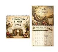 Biblical Hebrew Calendar 5787-2026-2027 Appointed Times Wall Calendar | Spiral Bound Scripture Illustrated Calendar, Feast Days, Hebrew Dates And Shabbat, For Faith-Focused Households
