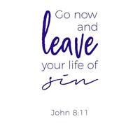 Biblical Phrase from John Gospel Leave Your Life Wall Vinyl Sticker Decor 34x63cm Window Decals DarkBlue