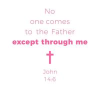 Biblical Phrase from John Gospel no one Comes Lettering Stickers 54.6x56.4cm Tattoo Culture Pink