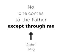 Biblical Phrase from John Gospel no one Comes Wall Vinyl Sticker Decor 54.6x56.4cm Can Modify and add Information Black
