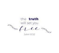 Biblical Phrase from jonh Gospel The Truth Lettering Stickers 42x105.3cm Easy Installation DarkBlue