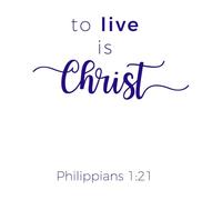 Biblical Phrase from Philippians 121 to Live Wall Vinyl Sticker Decor 54.6x58.1cm Removable Without Leaving Glue DarkBlue