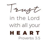 Biblical Phrase from Proverbs Trust in The Lord Lettering Stickers 54.6x58cm Waterproof Coffee