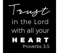 Biblical Phrase from Proverbs Trust in The Lord Lettering Stickers 67.2x71.4cm Self Adhesive White