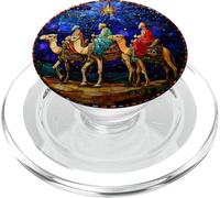 Biblical Three Kings Camel Star Nativity Round Art PopSockets PopGrip for MagSafe