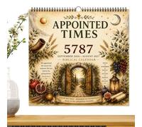 Biblical Wall Calendar 5787 - Hebrew Holidays 2026-2027 | Illustrated, spiral-bound design with sacred scriptures, marking the Sabbath and specific times, for the church H