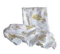Biblical World Jerusalem Scripture Scarf For Woman, 100% Polyester 20 x 60 inches, White
