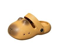 BIBOKAOKE Children's funny clogs in three-dimensional water pig design with non-slip sole, waterproof bathing shoes for swimming pool visits and play afternoons in the home garden, Style V01 Brown