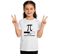 BIBOKAOKE Girls' T-Shirt with Crew Neck in Mathematics Design - Cool Short Sleeve Shirt with Pi Symbol and "Skills Loading" | Lightweight Casual Shirt for School and Everyday Use