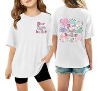 BIBOKAOKE Women's T-Shirt with Colourful Print "Your Way'S Better" - Loose Crew Neck Top with Creative Design | Casual Statement Shirt for Everyday and Leisure