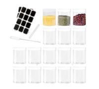 BiBOTLSFLY 250ml 16pcs Clear Plastic Round Jars with White Lids, Leak-Proof Storage Jars Containers for DIY Crafts, Kitchen Use, Beauty Product and More