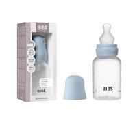 BIBS Baby Bottle 150 ml Silicone Nipple - Anti-Colic, BPA-Free, Round Nipple, Slow Flow, Lightweight & Easy to Clean, Suitable for Newborns 0+ Years - Baby Blue