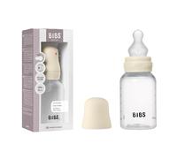 BIBS Baby Bottle 150 ml Silicone Nipple - Anti-Colic, BPA-Free, Round Nipple, Slow Flow, Lightweight & Easy to Clean, Suitable for Newborns 0+ Years - Ivory