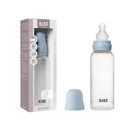 BIBS Baby Bottle 270 ml Silicone Nipple - Anti-Colic, BPA-Free, Round Nipple, Medium Flow, Lightweight & Easy to Clean, Suitable for Newborns 0+ Years - Baby Blue