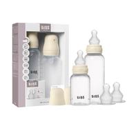 BIBS Baby Bottle Grow & Flow Starter Kit Silicone - Anti-Colic, BPA-Free, Round Nipple, Slow/Medium/Fast Flow, Lightweight & Easy to Clean, Suitable for Newborns 0+ Years - Ivory