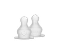 BIBS Bottle Nipple 2-Pack. Anti-Colic. Extra Nipples for BIBS Baby Bottles. Round Nipple. - Silicone, Slow Flow