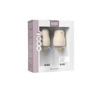 BIBS Baby Bottle Round Latex 2 pack 150 ml Slow Flow, Ivory Ivory