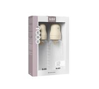 BIBS Baby Bottle Round Latex 2 pack 270 ml Medium Flow, Ivory Ivory