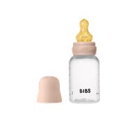 BIBS Baby Bottle 150 ml Natural Rubber Latex Nipple - Anti-Colic, BPA-Free, Round Nipple, Slow Flow, Lightweight & Easy to Clean, Suitable for Newborns 0+ Years - Blush