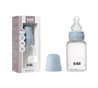 BIBS Baby Bottle 150 ml Silicone Nipple - Anti-Colic, BPA-Free, Round Nipple, Slow Flow, Lightweight & Easy to Clean, Suitable for Newborns 0+ Years - Baby Blue