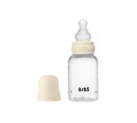 BIBS Baby Bottle 150 ml Silicone Nipple - Anti-Colic, BPA-Free, Round Nipple, Slow Flow, Lightweight & Easy to Clean, Suitable for Newborns 0+ Years - Ivory