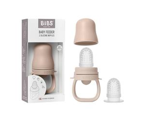 BIBS Baby Feeder, 4+ Months, Teething & Self-Feeding, Blush | 2 Food-Grade Silicone Teats | Compatible with Freezer Tray | Easy-Grip | Easy On the Go | For Fresh & Frozen Food